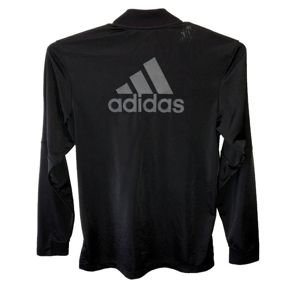 adidas Mens Medium Black Full Zip Front Pockets Track Jacket Activewear Size M